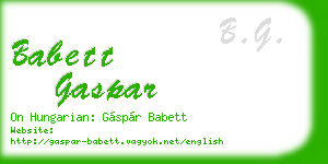 babett gaspar business card