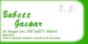 babett gaspar business card